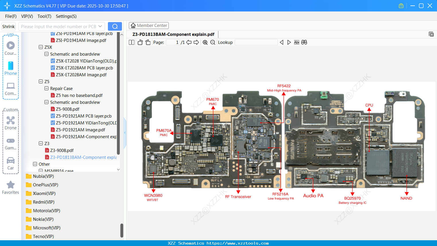 VIVO Z3-PD1813BAM-Component Explain